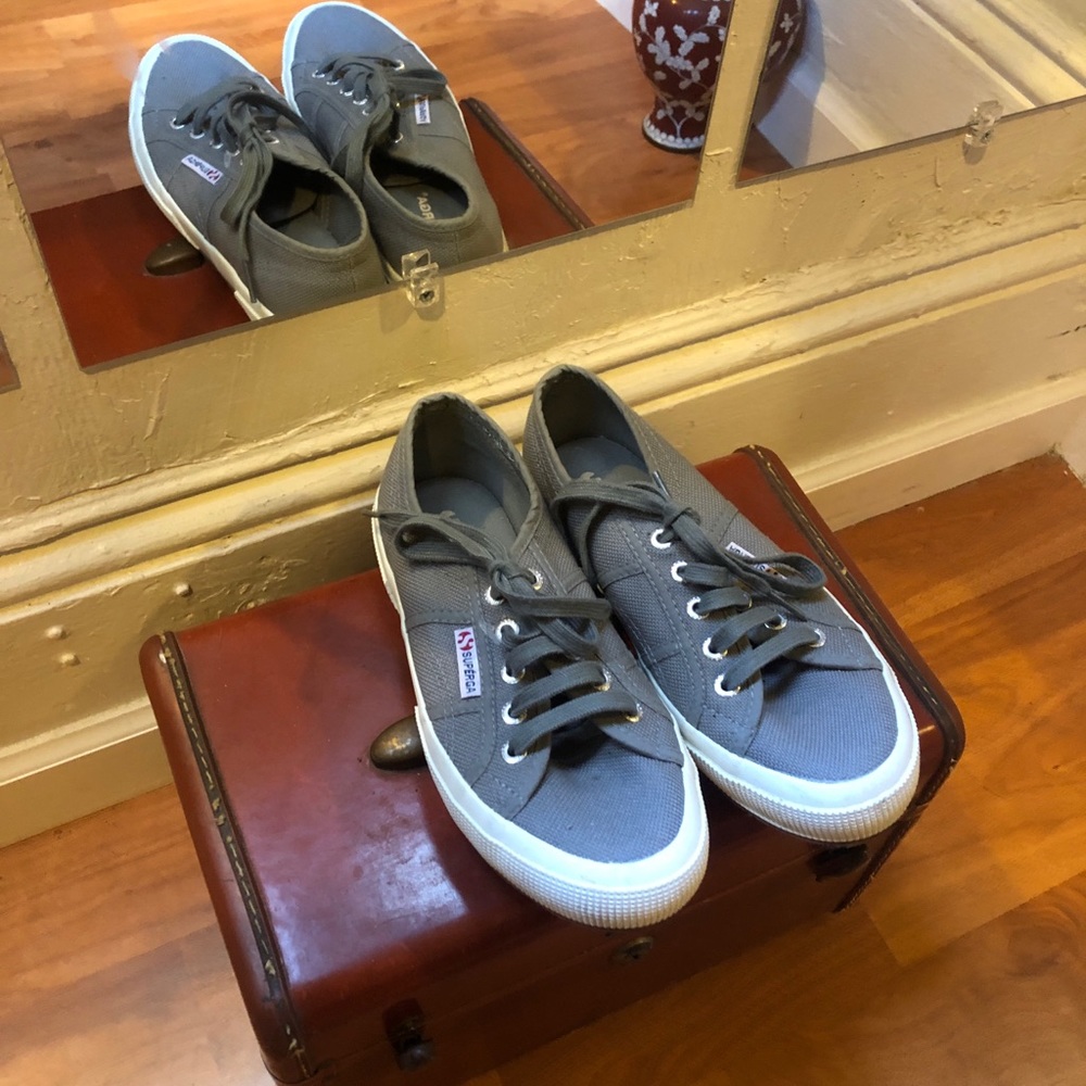 Superga gray canvas sneakers